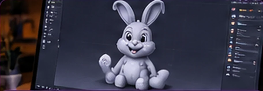 Rabbit model being designed in CAD software